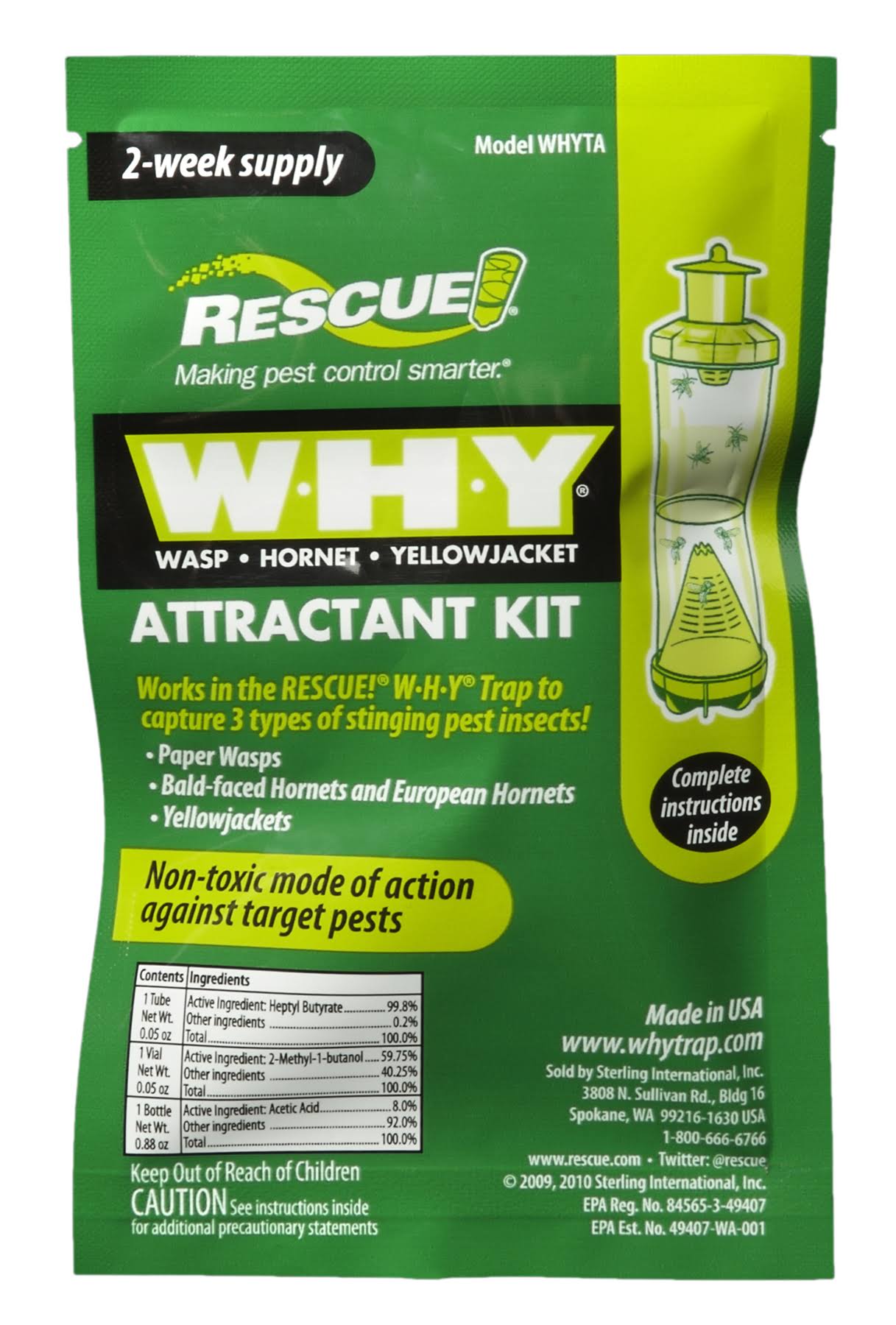 RESCUE WHY: Wasp, Hornet, Yellowjacket Attractant Kit