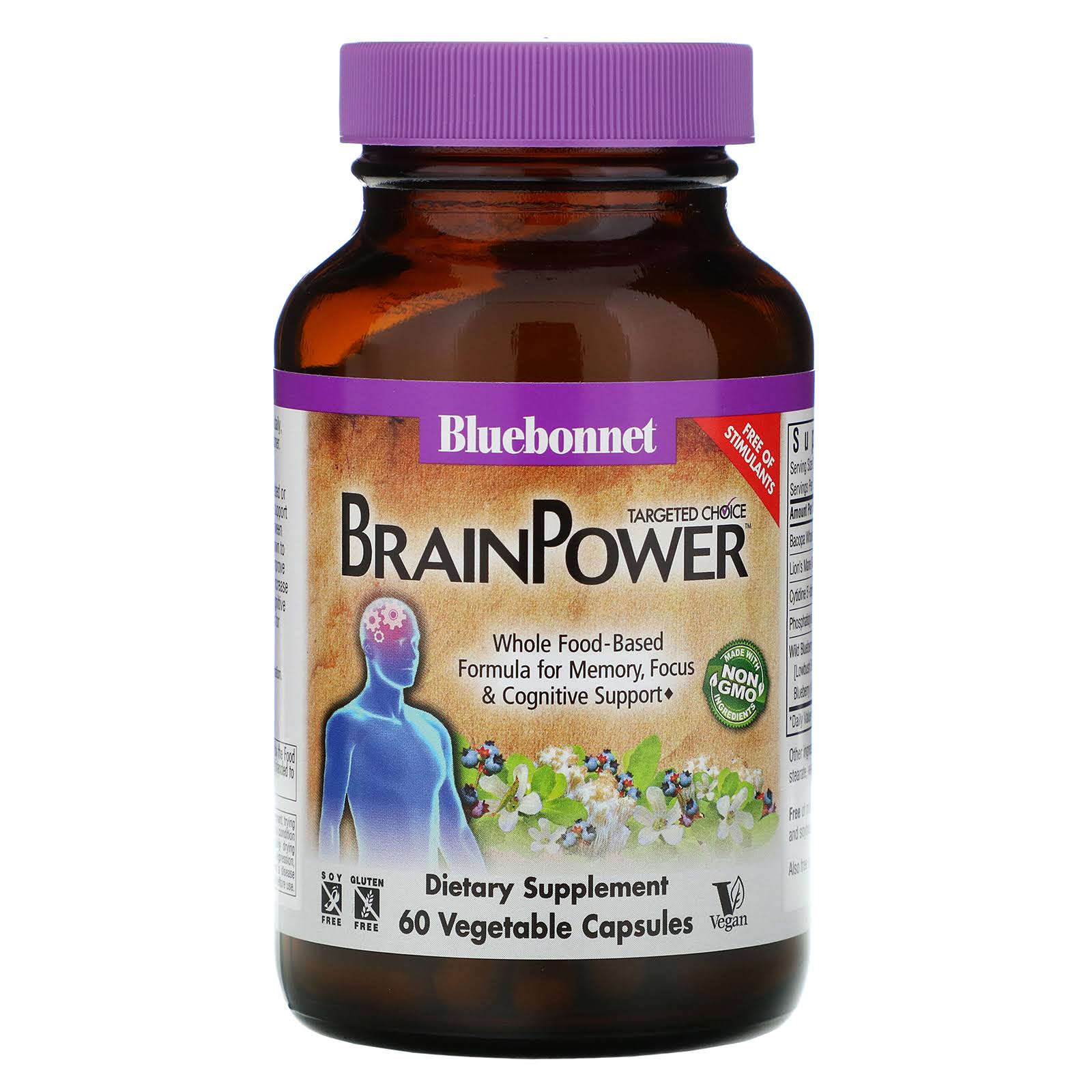 Bluebonnet Brain Power Supplement - 60 Vegetable Capsules