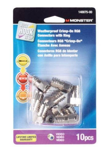 Connectors 140075-00 RG6 Carded Monster Cable TV Wire and Cable - 10pk