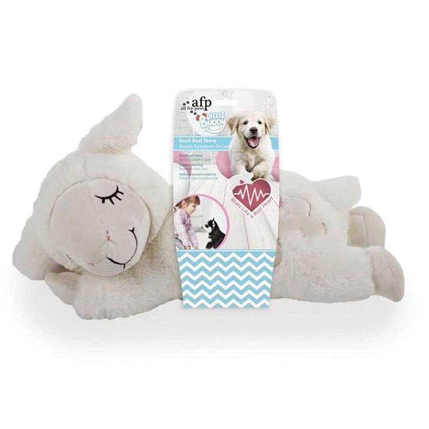 All for Paws Little Buddy Heart Beat Sheep Dog Toy - 38cm x 23cm x 18cm