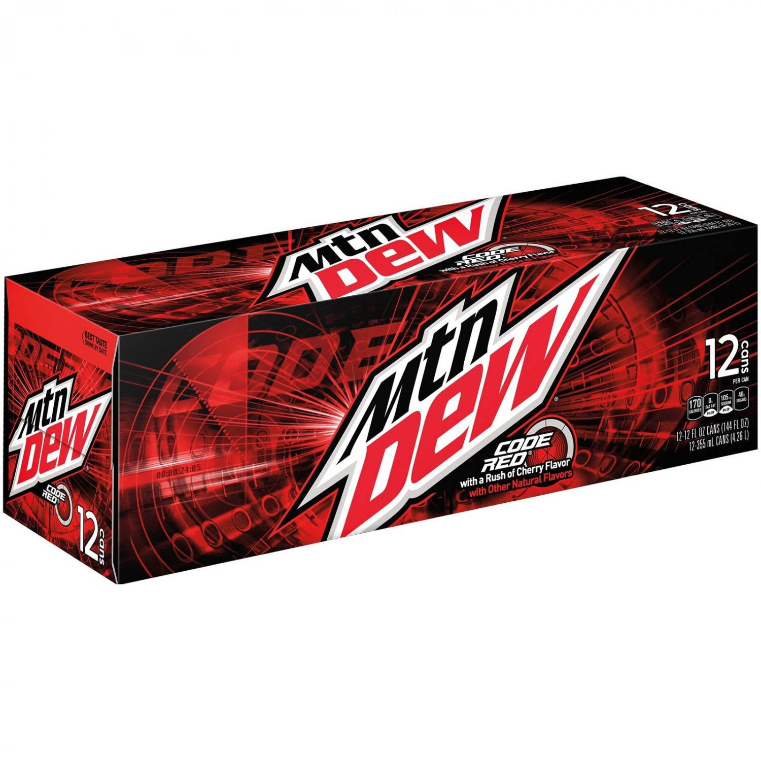 Mountain Dew Code Red Soda - 12oz, 12 Cans