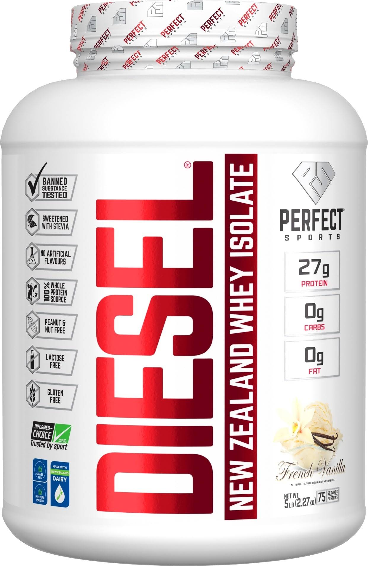 Perfect Diesel Whey Protein Isolate Supplement - French Vanilla, 5lb