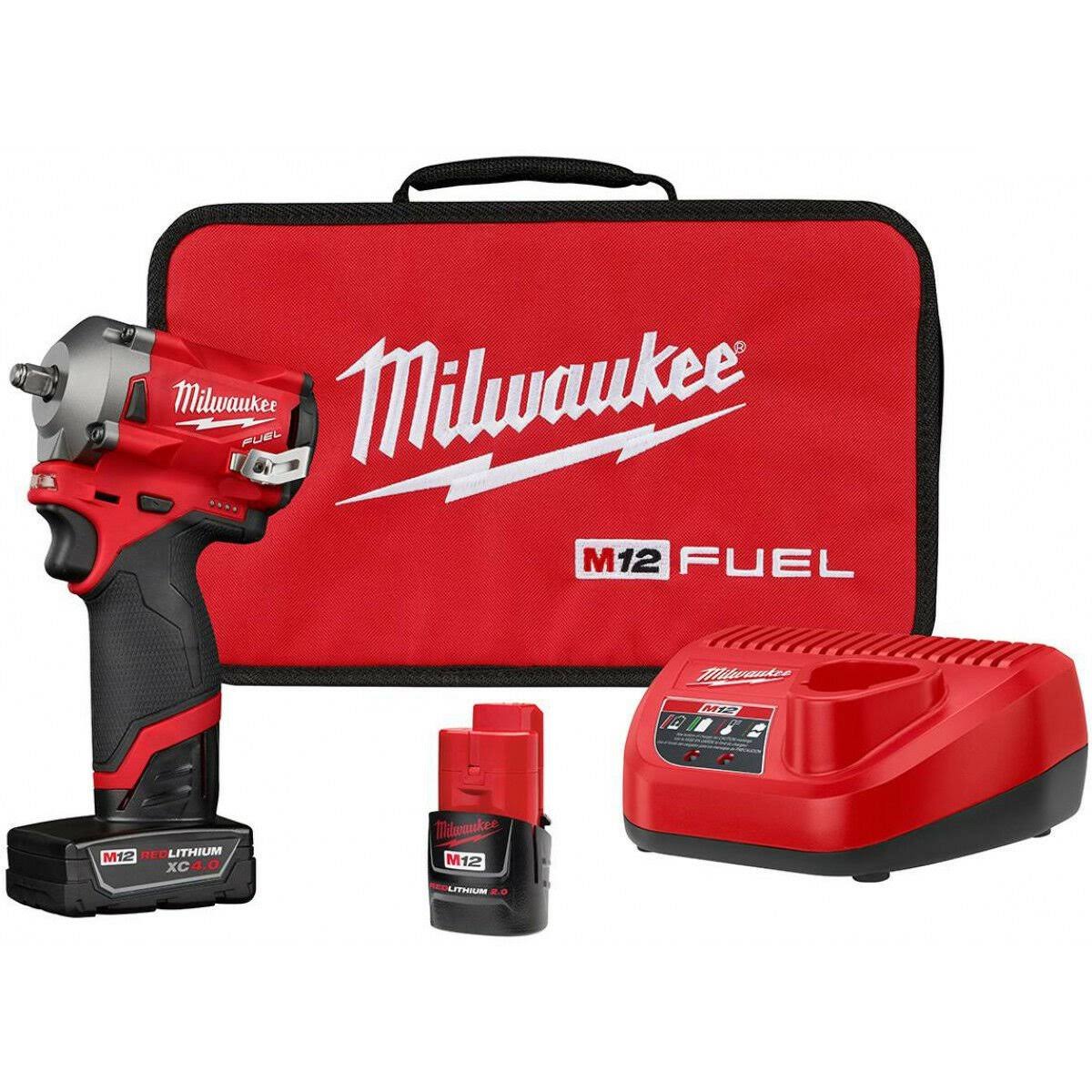 Milwaukee 2554-22 M12 Fuel Stubby Cordless 3/8" Drive Impact Gun Wren