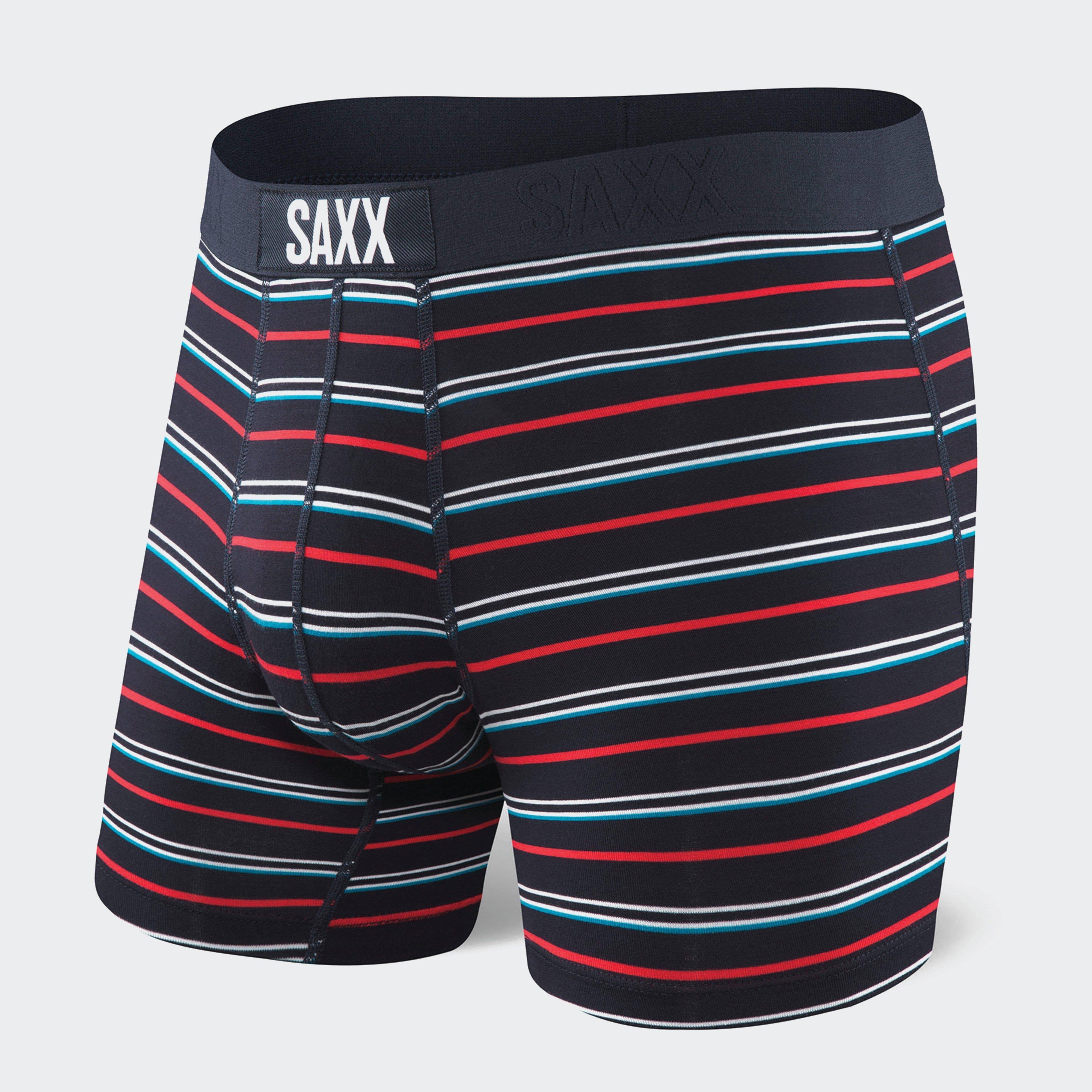 Saxx Vibe Modern Fit Boxer Brief - Medium, Ink Coastal Stripe