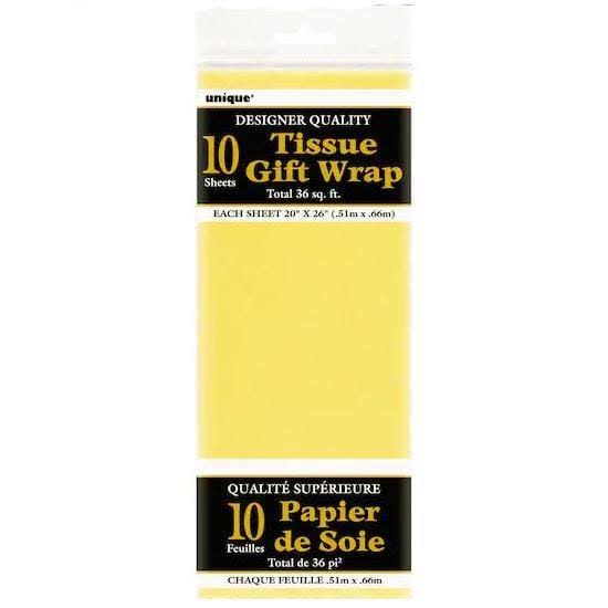 Unique Industries Tissue Gift Wrapper - Yellow, 10 Sheets