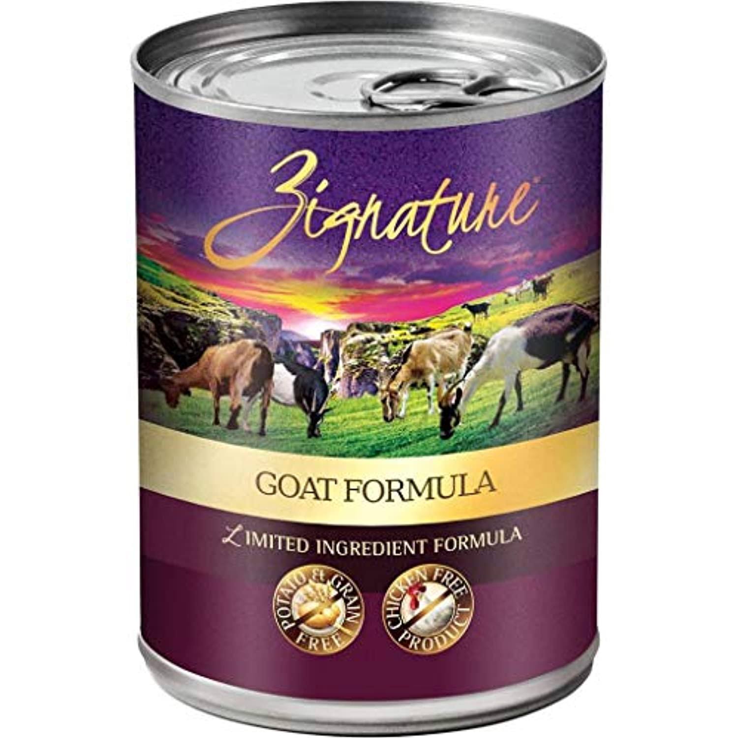 Zignature Goat Formula Grain-Free Wet Dog Food 13oz, Case of 12