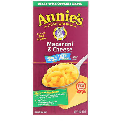 Annie's Homegrown Low Sodium Natural Mac & Cheese