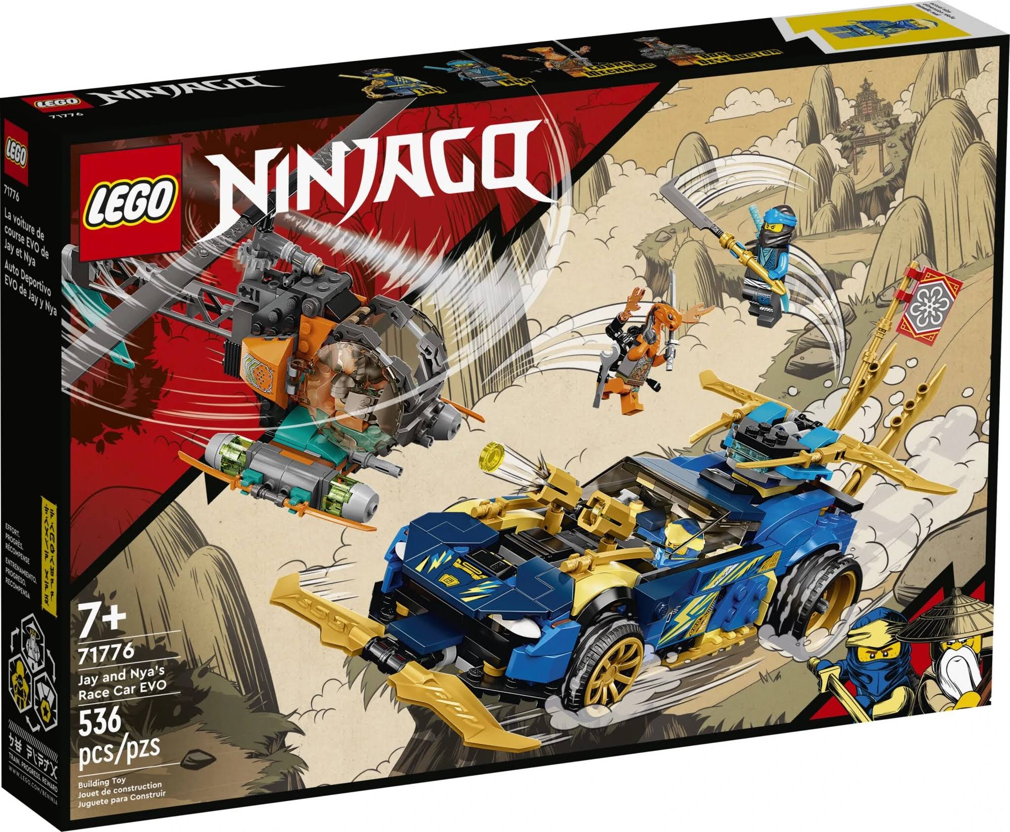 LEGO Ninjago Jay and Nya S Race Car Evo 71776 Building Kit 536 Pieces