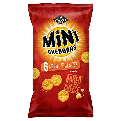 Jacobs Mini Cheddars Red Leicester Cheese Snacks - 6 x 150g