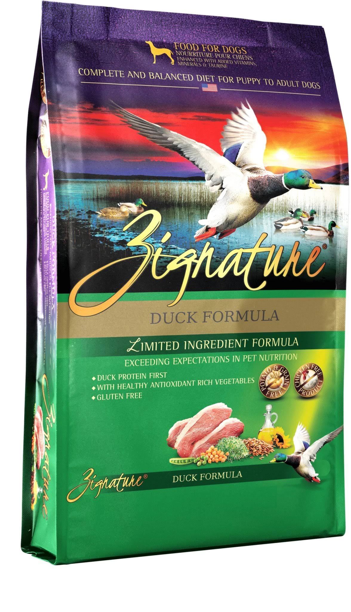 Zignature Limited Ingredient Grain Free Duck Dog Food 25Lb