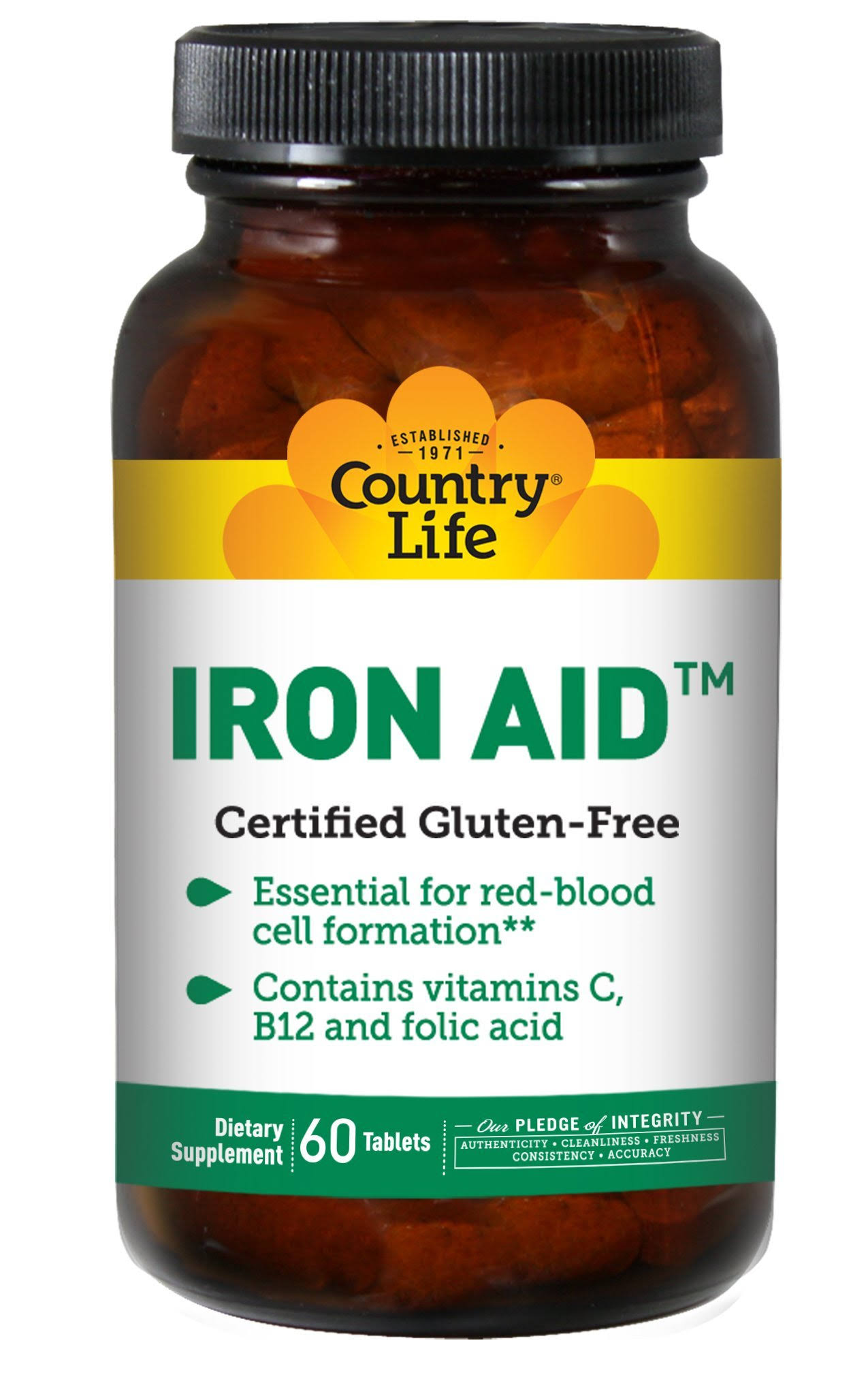 Country Life Iron-Aid Dietary Supplement - 60 Tablets