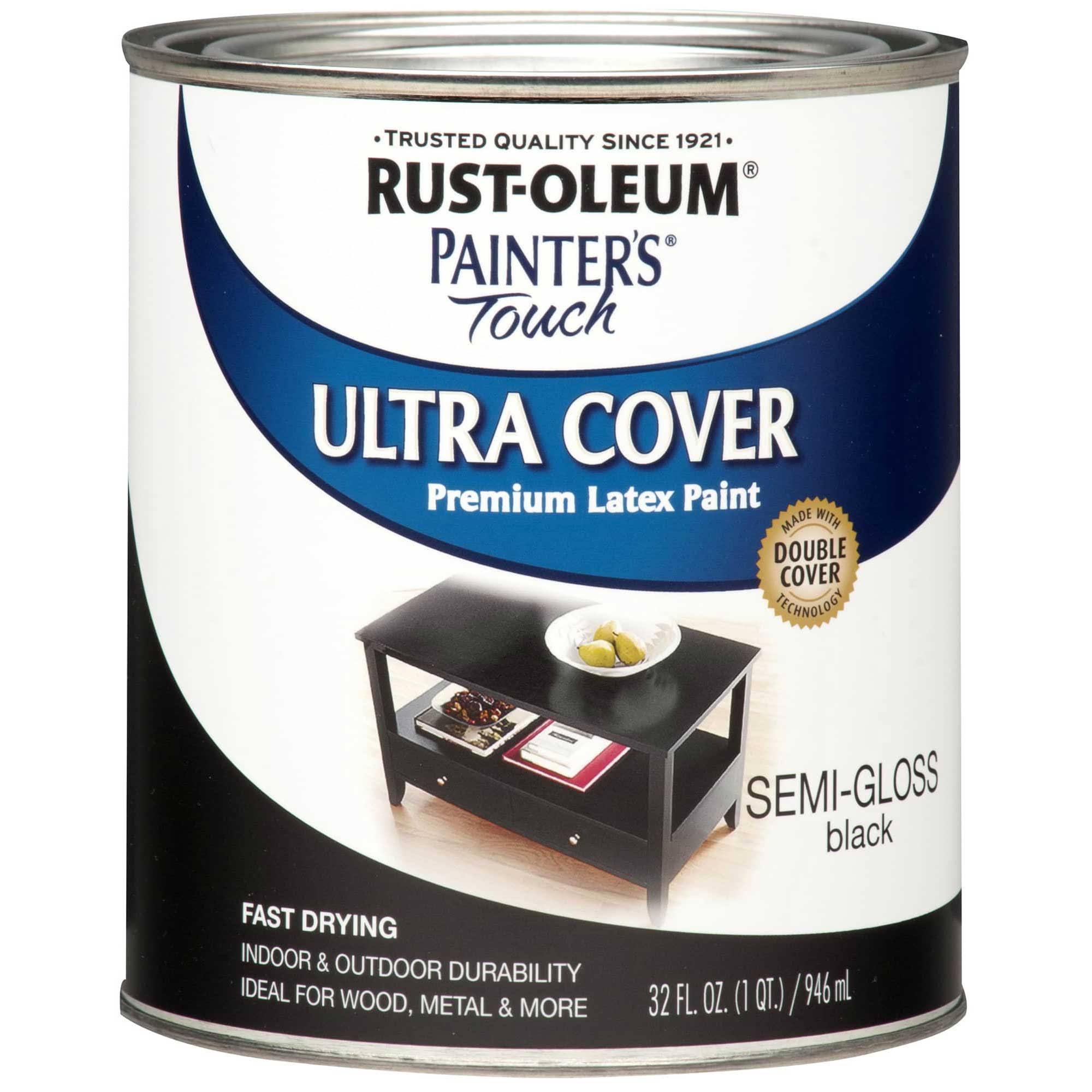Rust-Oleum 1974502 Painters Touch Latex - 1qt, Semi Black