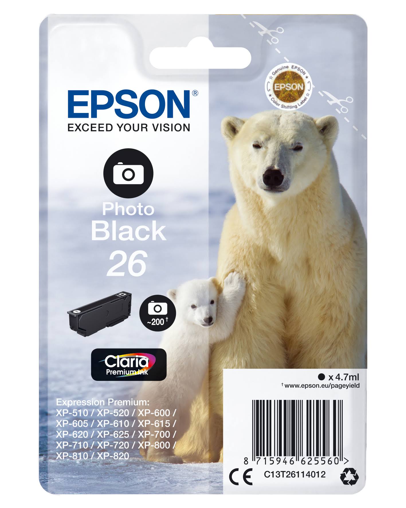 Epson 26 Original Ink Cartridge - Photo Black Pack