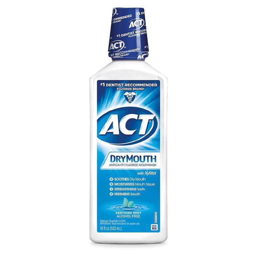ACT Dry Mouth Anticavity Fluoride Mouthwash - Soothing Mint, 18oz