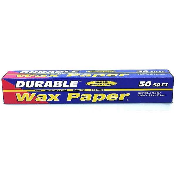 Durable Wax Paper Roll - 12" x 50', 24 Sheets