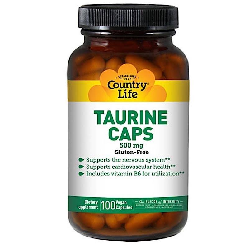 Country Life Taurine Caps Dietary Supplement - 100 Vegan Capsules