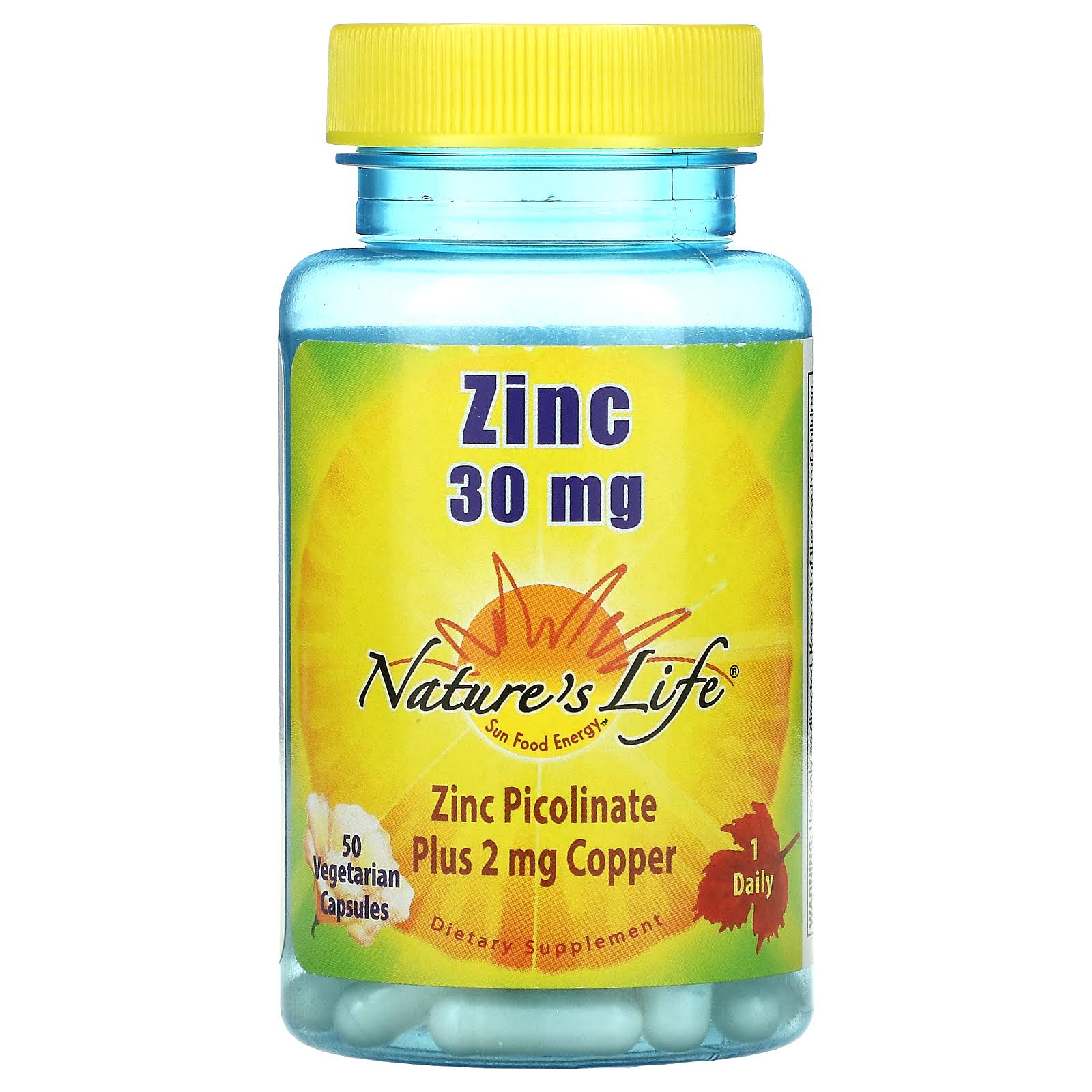 Nature’s Life Zinc Picolinate Plus Copper Supplement - 50 Vegetarian Capsules