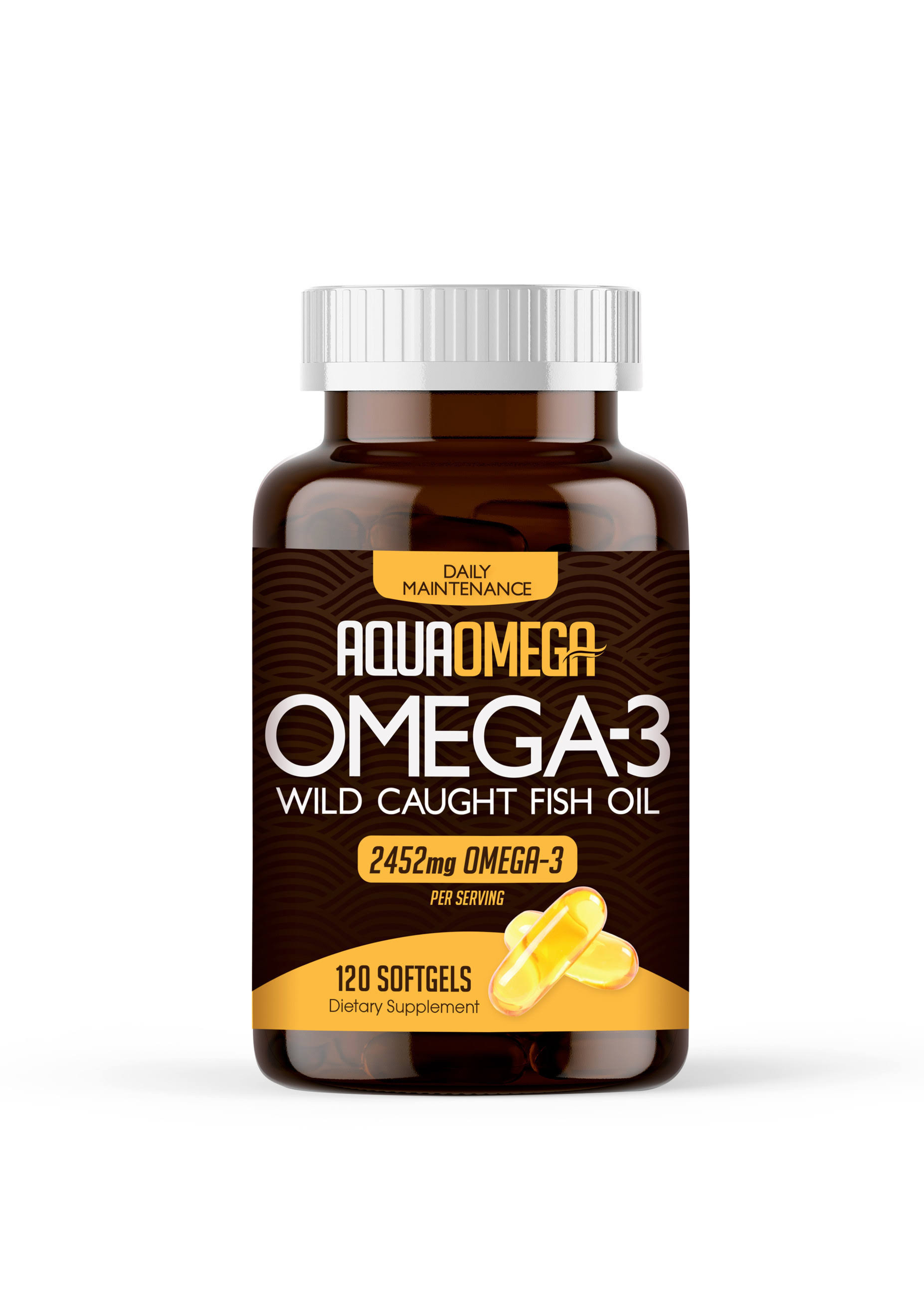 AquaOmega Omega-3 Fish Oil Daily Maintenance 120 Softgels