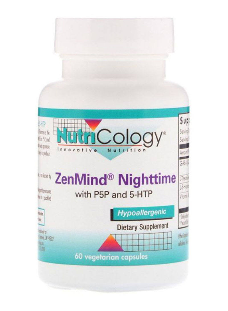 Nutricology, ZenMind Nighttime with P5P and 5-HTP, 60 Vegetarian Capsules