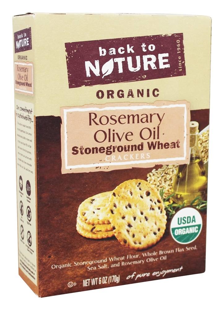 Back To Nature Organic Stoneground Wheat Crackers - Rosemary & Olive Oil, 170g