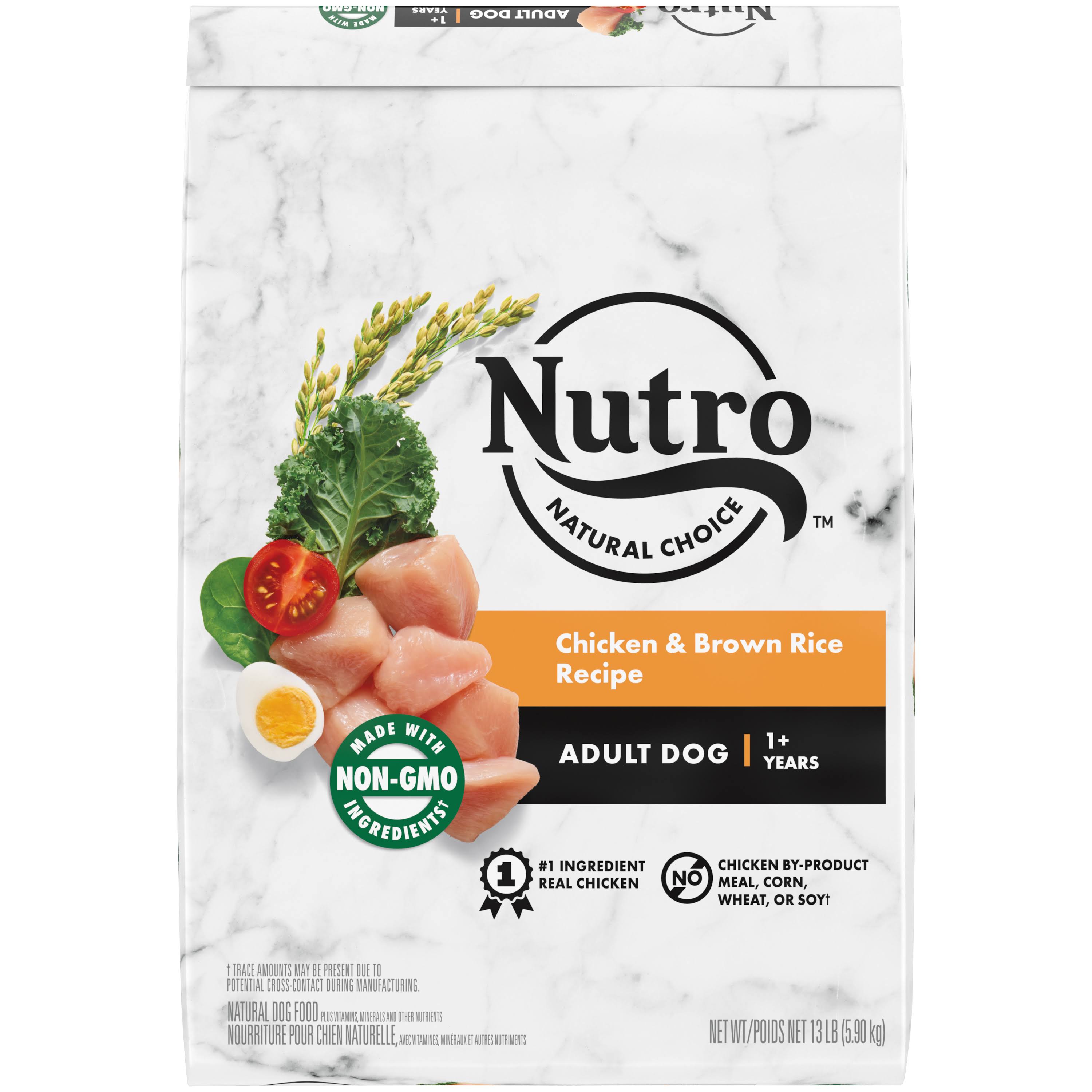 NUTRO Natural Choice Adult Dry Dog Food, Chicken & Brown Rice Recipe Dog Kibble, 13 Lb Bag