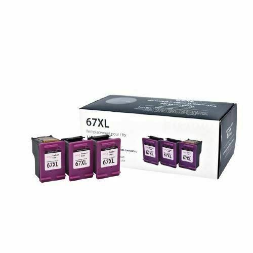 PREMIUM ink - HP 67XL Color - 3x Refills + 1x Prinhead - Compatible Ink Cartridges Pack
