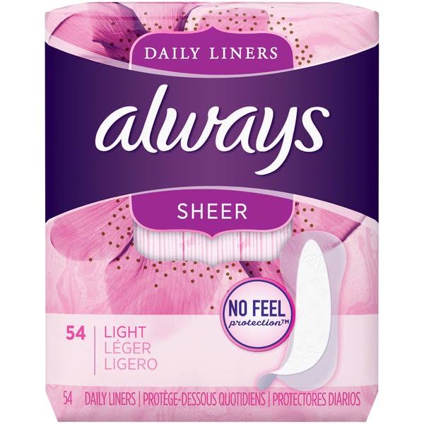 Always No Feel Protection Liners Pad - 54ct