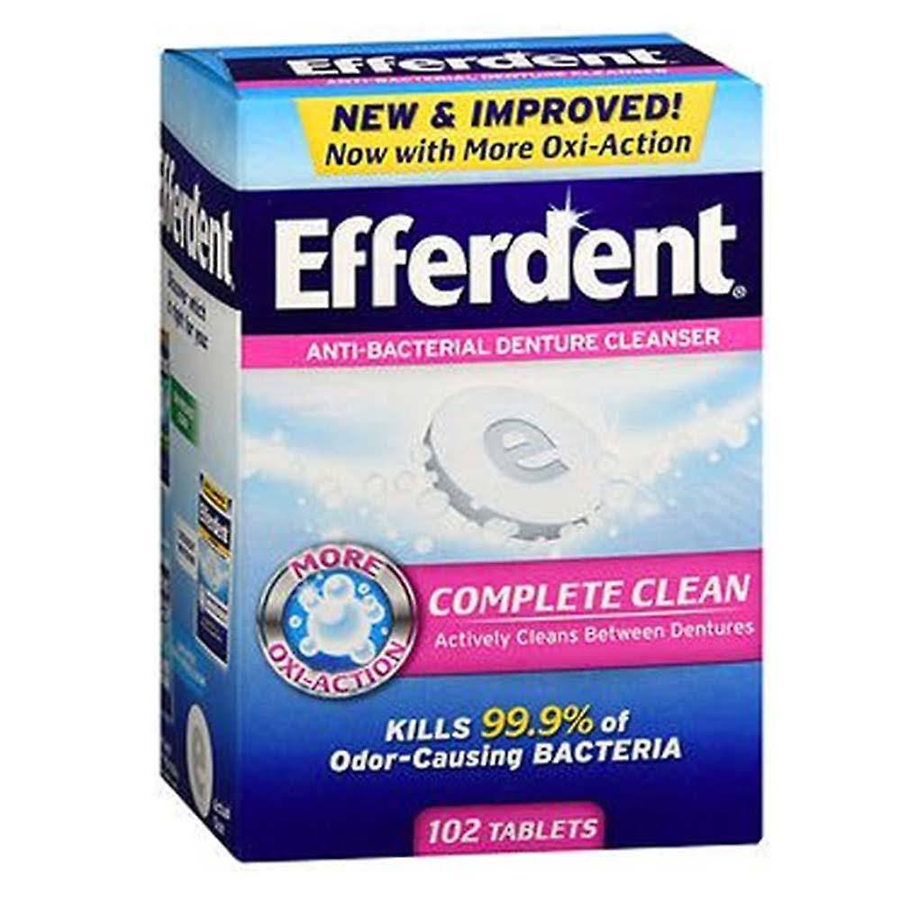 Efferdent Anti-bacterial Denture Cleanser Tablets - 102 Tablets