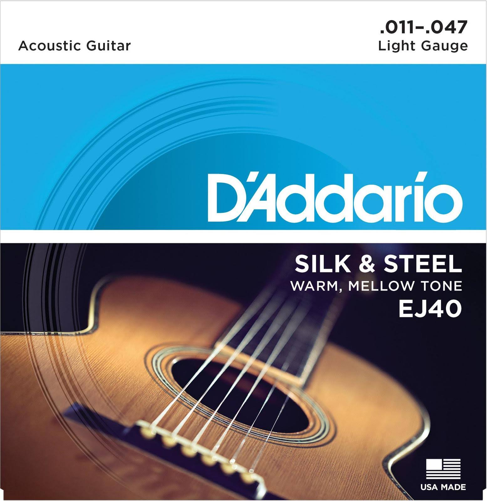 D'Addario Ej40 Silk & Steel Folk Guitar Strings - 11-47