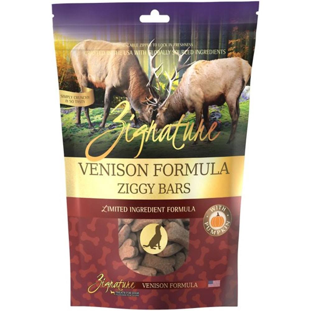 Zignature Venison Formula Ziggy Bars Dog Treats, 12-oz