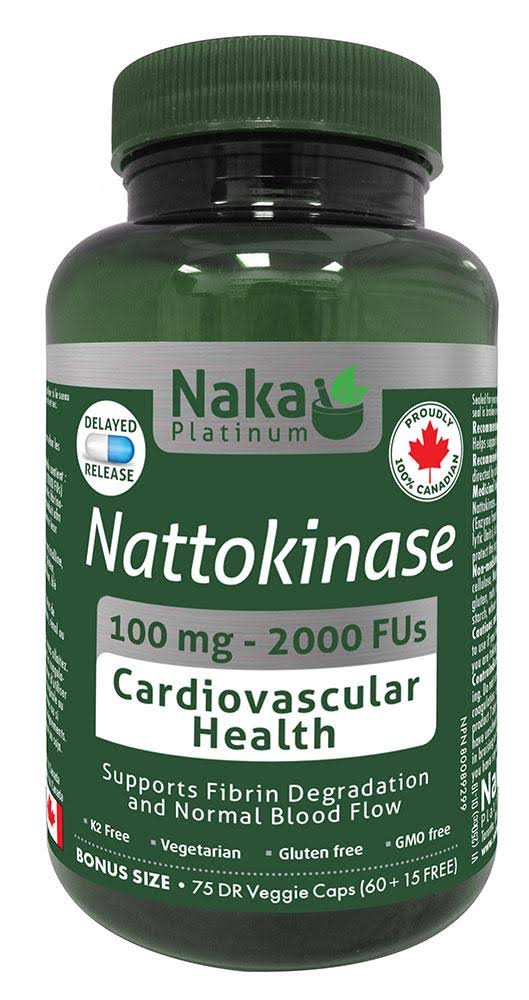 Naka Platinum Nattokinase 100mg 60+15 Delayed Release Veggie Caps