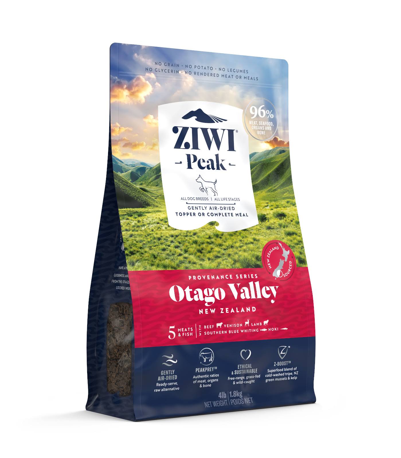 ZIWI Peak Provenance Air-Dried Dog Food Otago Valley Recipe, 4-lb