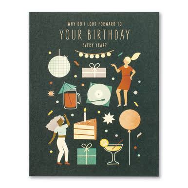 Love Muchly Why Do I Look Forward to Your Birthday Every Year? | Compendium Greeting Cards