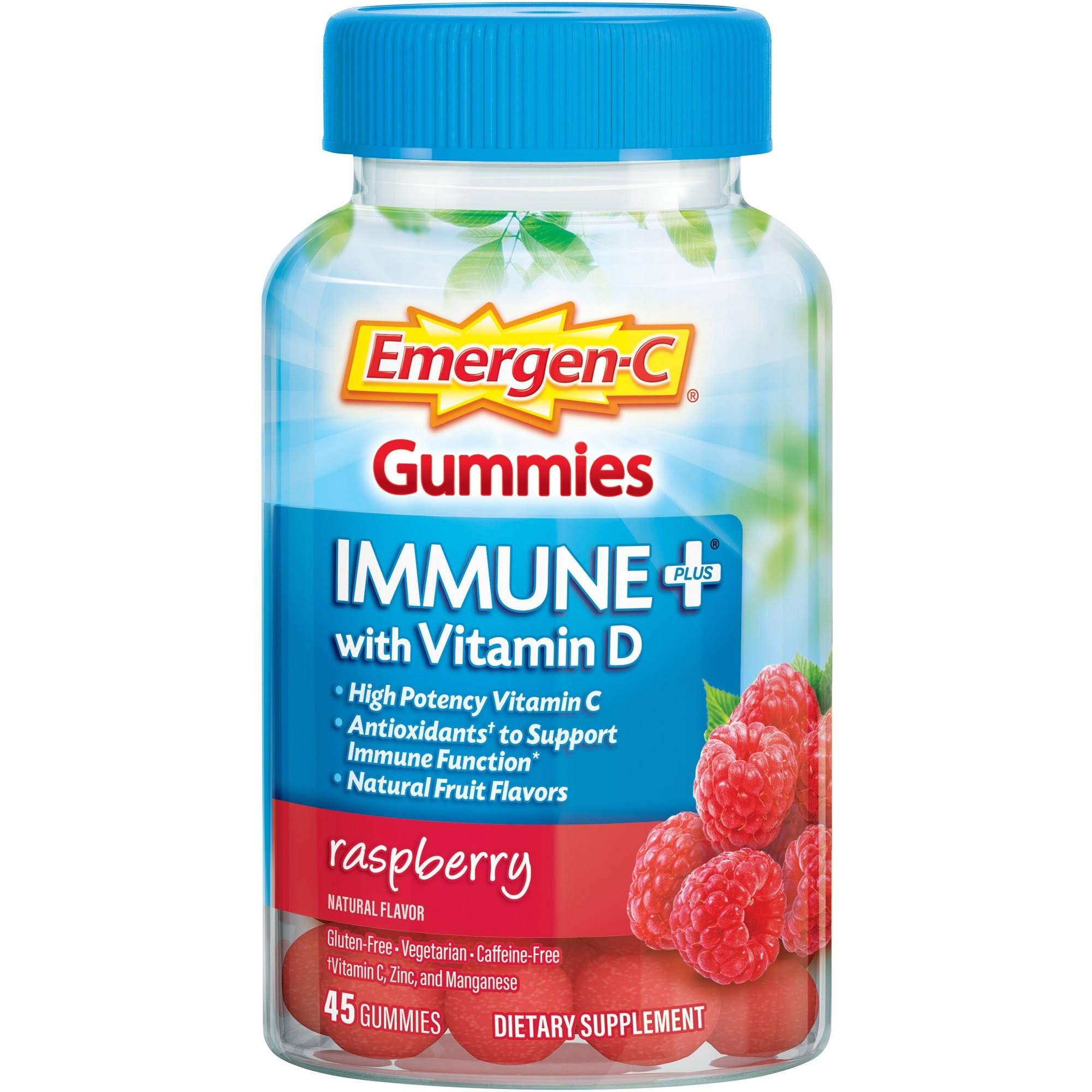 Emergen-C Immune Plus with Vitamin D Gummies - Raspberry, 45pcs