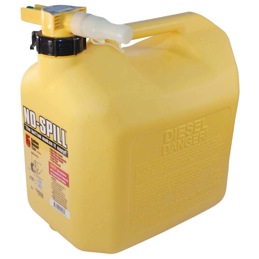No Spill Diesel Gas Can - 5 Gal, Yellow
