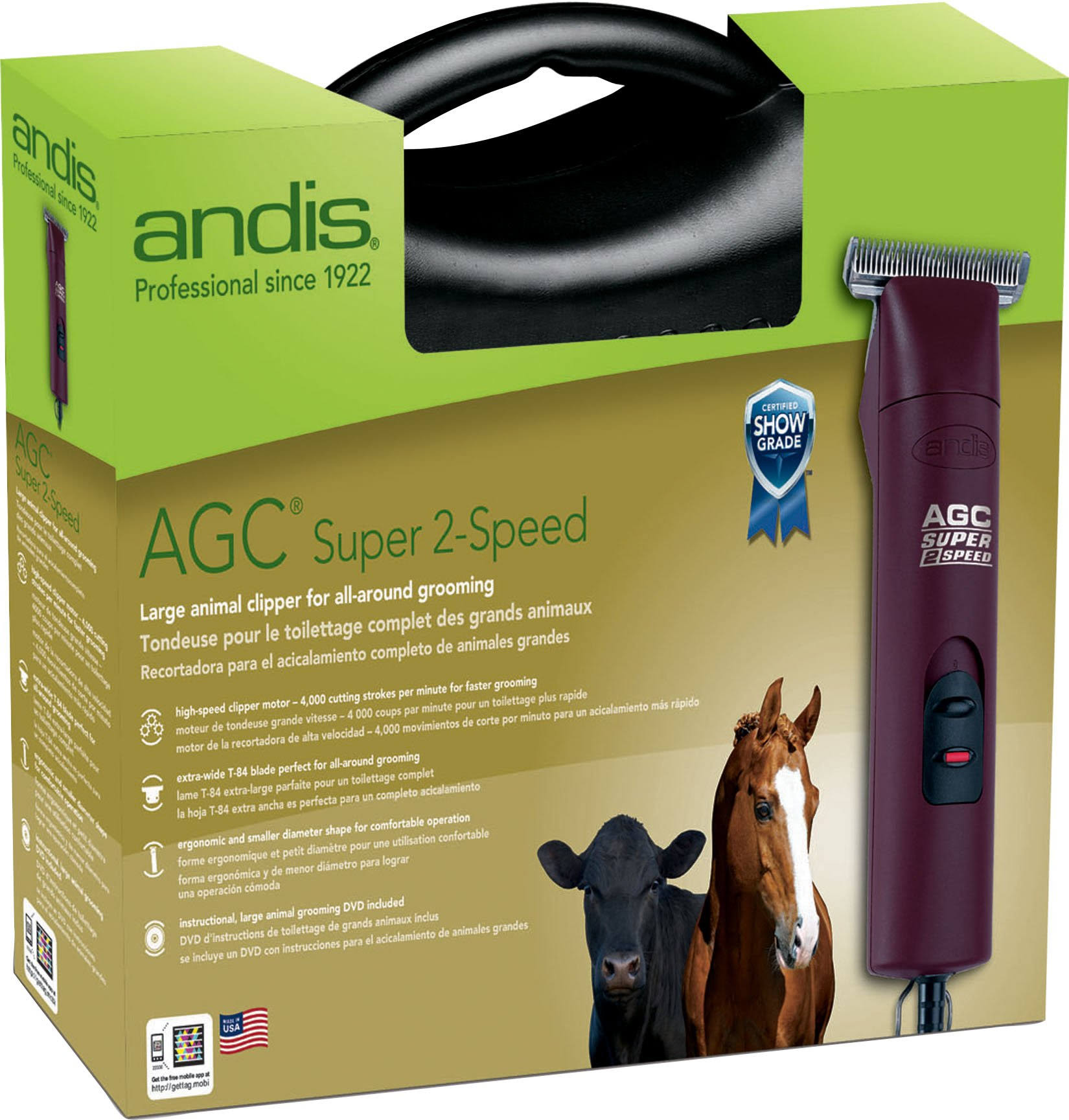 Andis AGC Super Professional Horse Clipper with Detachable Blade - 2 Speed