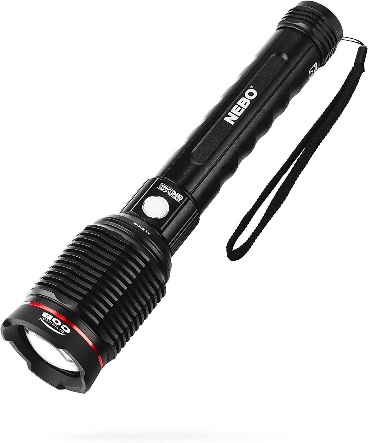 Nebo 6000-Lumen LED Rechargeable Flashlight: 4x Zoom; 4 Light Modes; Black