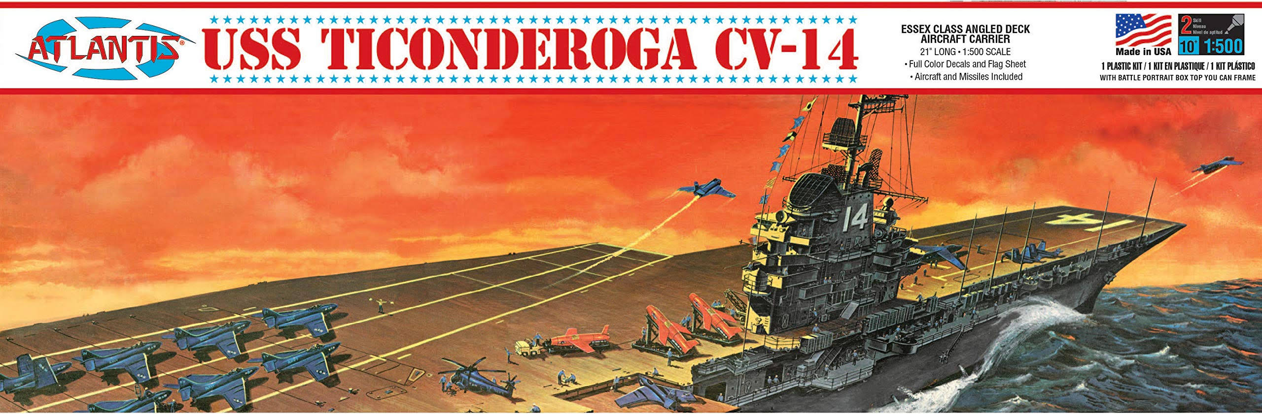 USS Ticonderoga CV-14 1/500 Angled Deck Aircraft Carrier Atlantis Toy