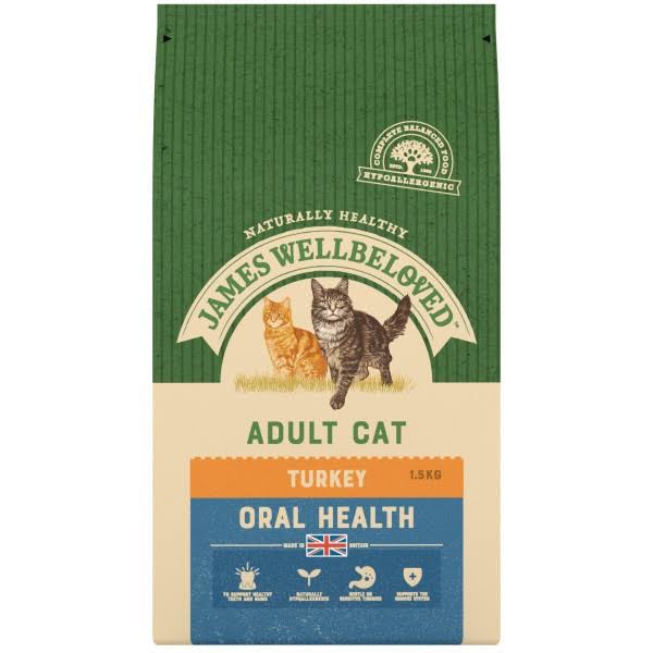 James Wellbeloved Oral Health Dry Cat Food - 1.5kg, Turkey, Adult