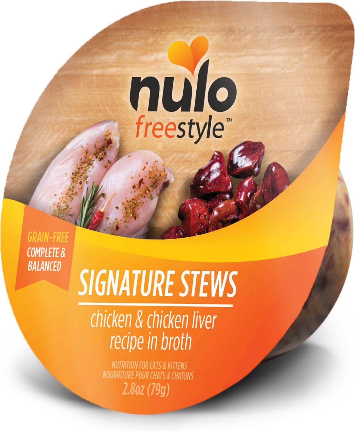 Nulo Freestyle Signature Stews Chicken & Chicken Liver Wet Cat Food, 2.8-oz