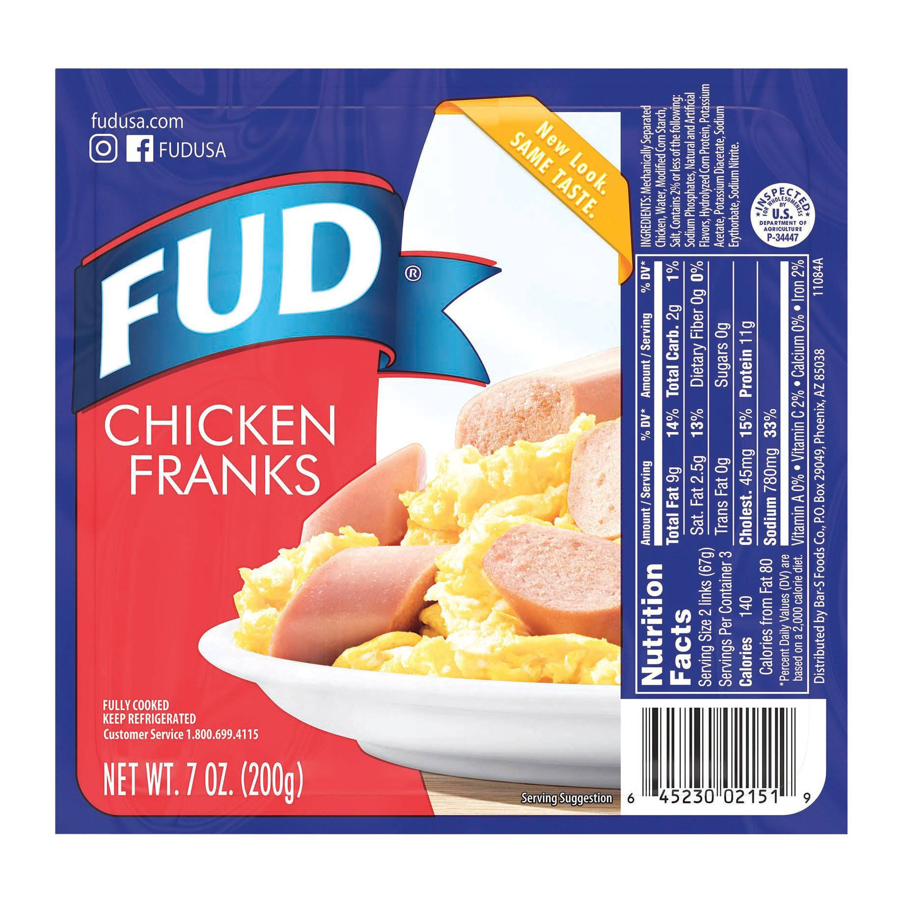 Fud Chicken Franks - 7 oz