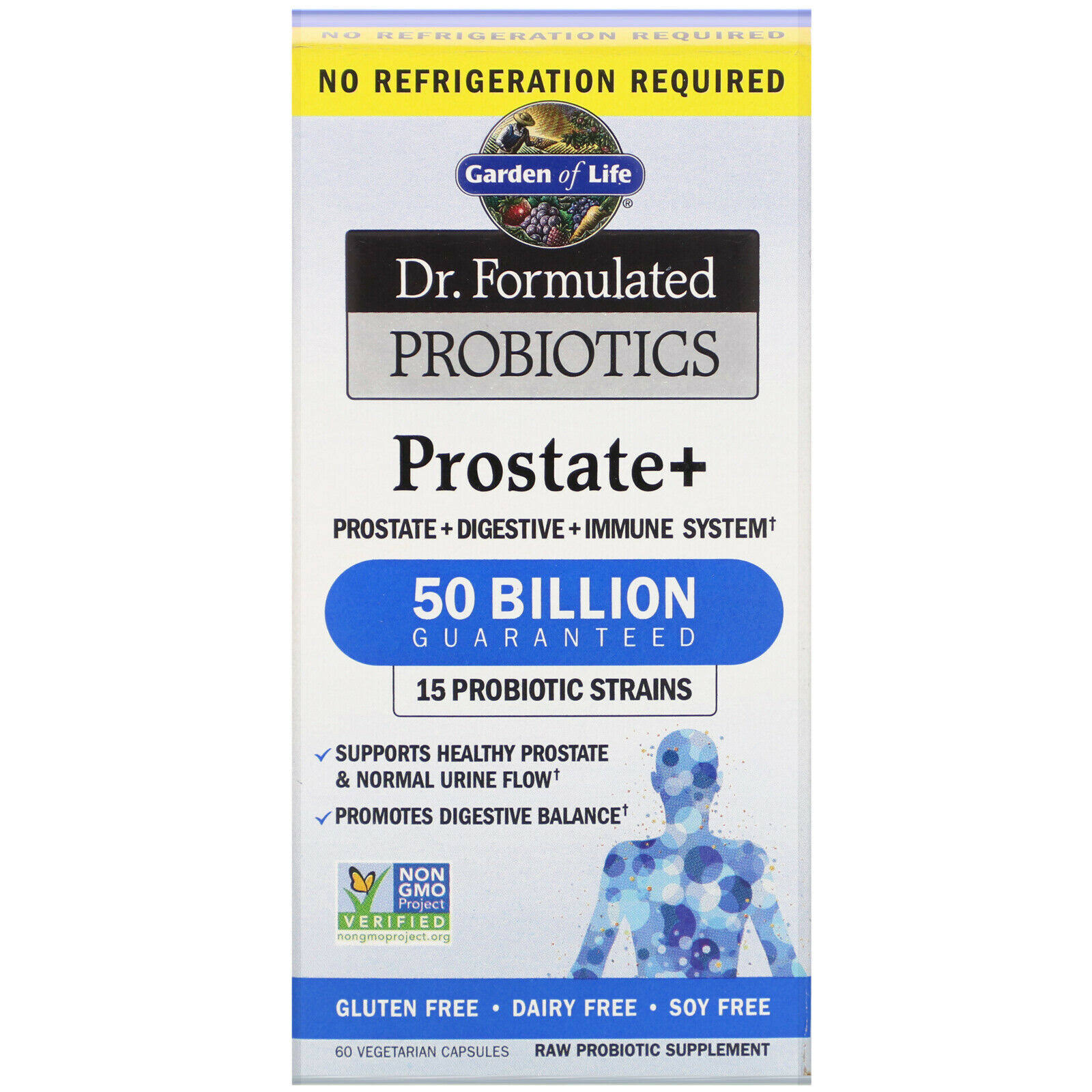 Garden of Life Doctor Formulated Probiotics Prostate Plus Supplement - 60 Vegetarian Capsules