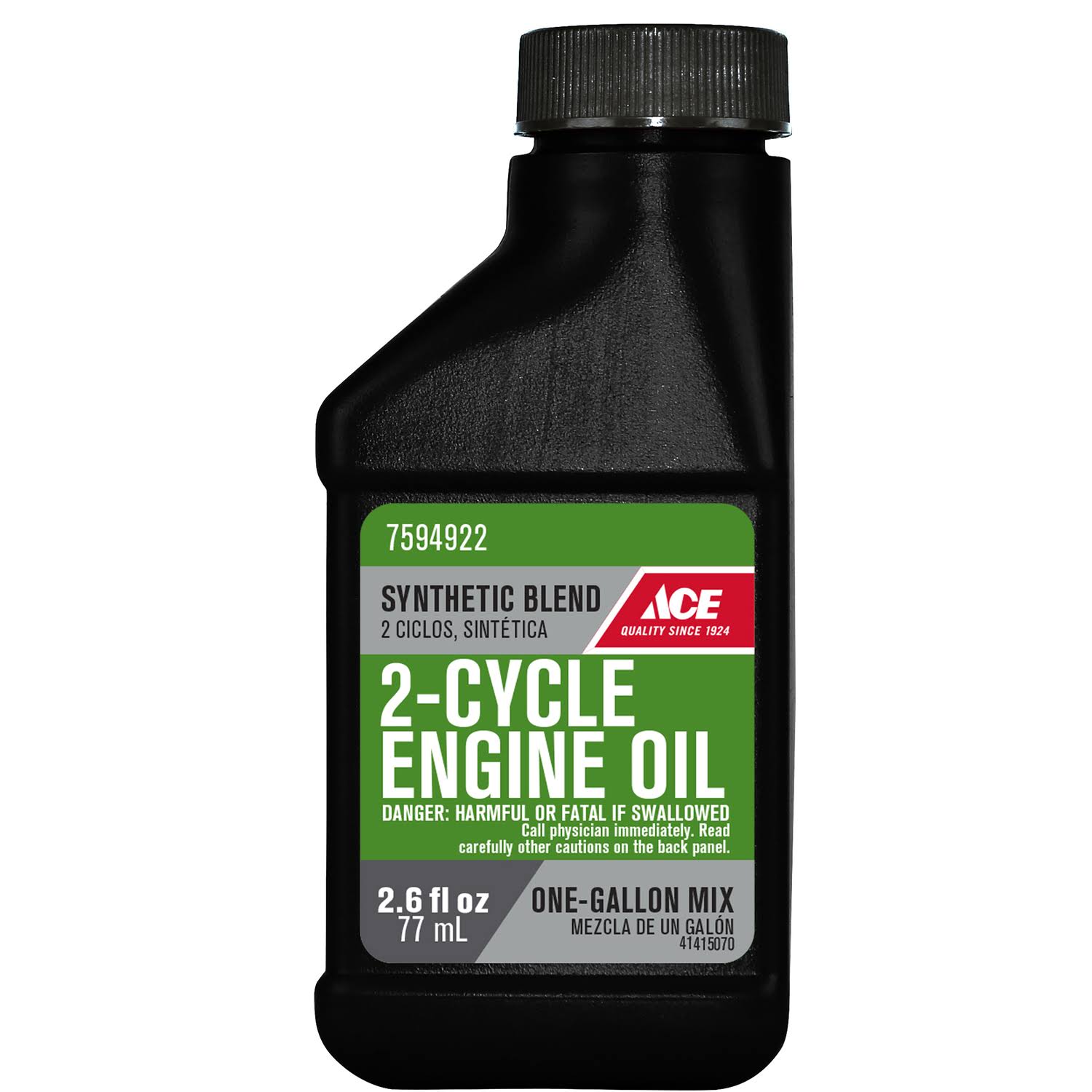 Ace Engine Oil, 2-Cycle, Synthetic Blend - 2.6 fl oz