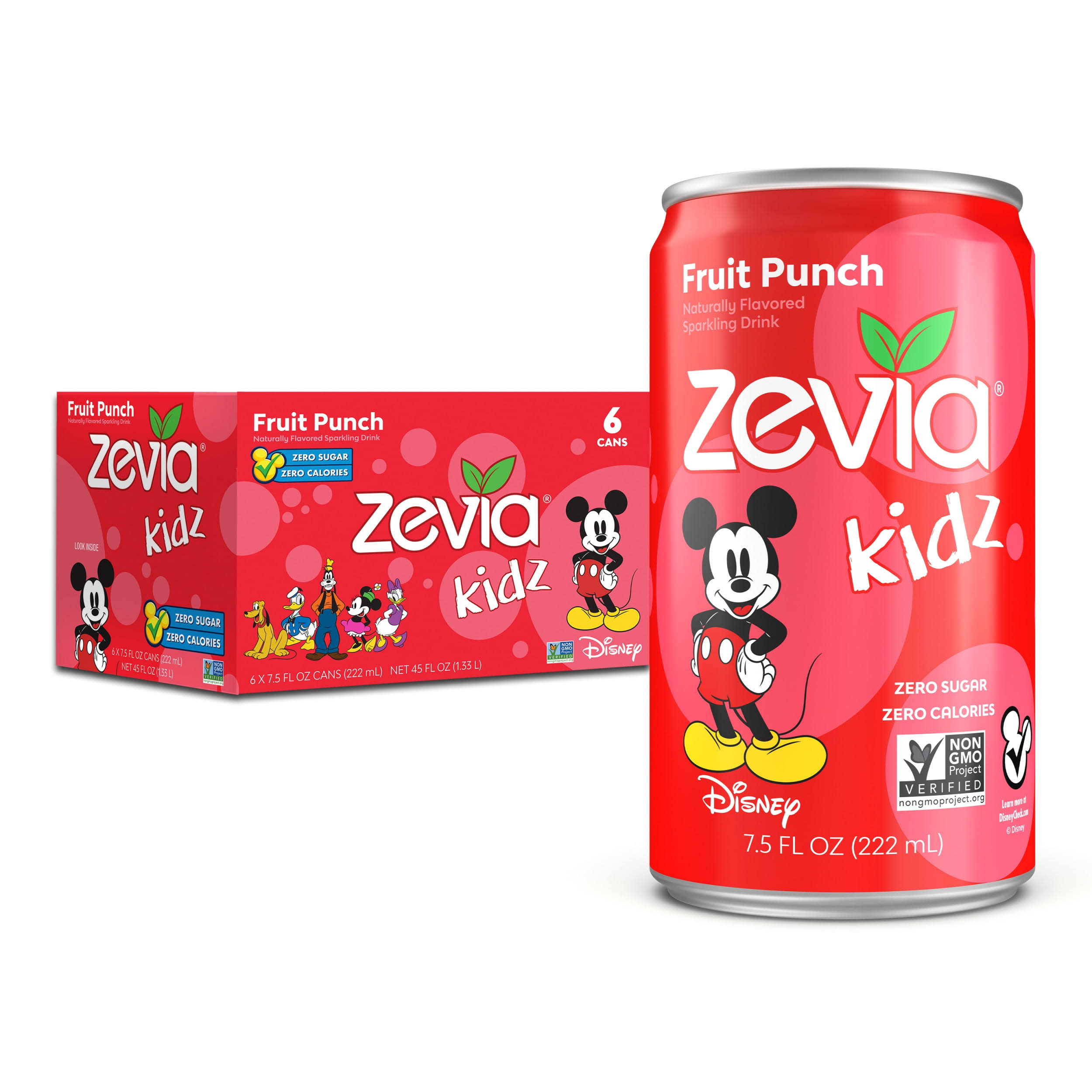 Zevia Kidz Sparkling Drink, Fruit Punch - 6 pack, 7.5 fl oz cans