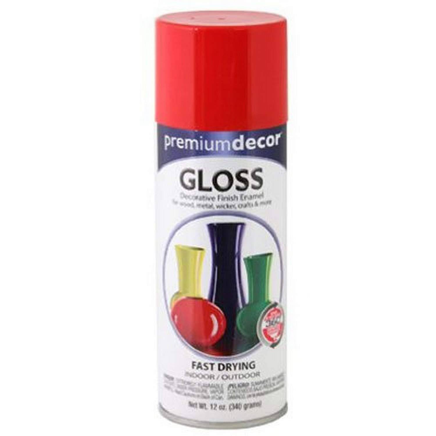 Premium Decor 12 oz Hot Red Gloss Spray Enamel