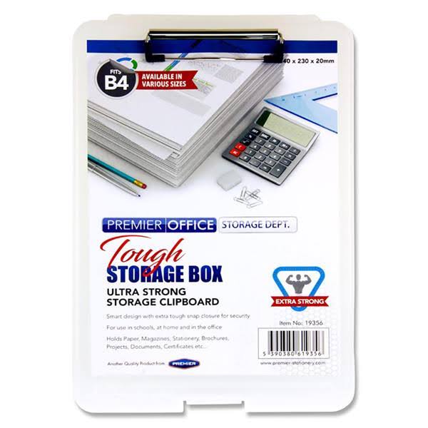 Premier Stationery W2119356 Office B4 Tough Storage Clipboard Box