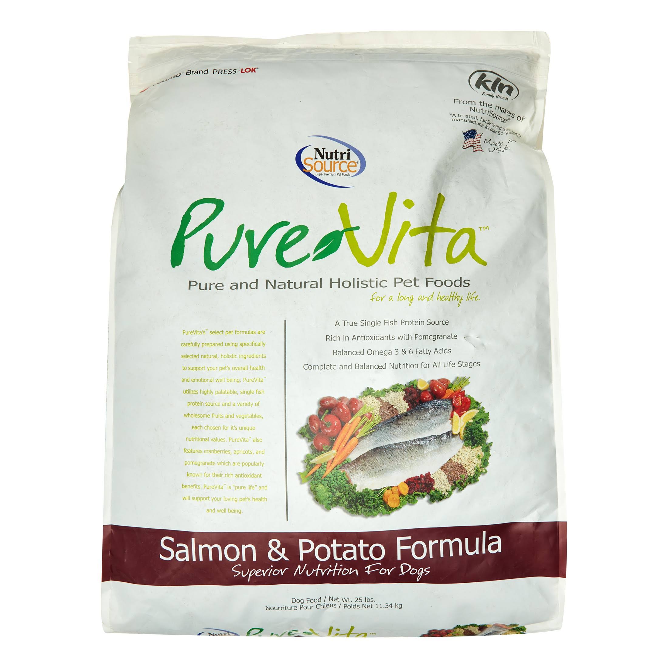 Pure Vita Salmon and Potato Dry Dog Food - 25lbs