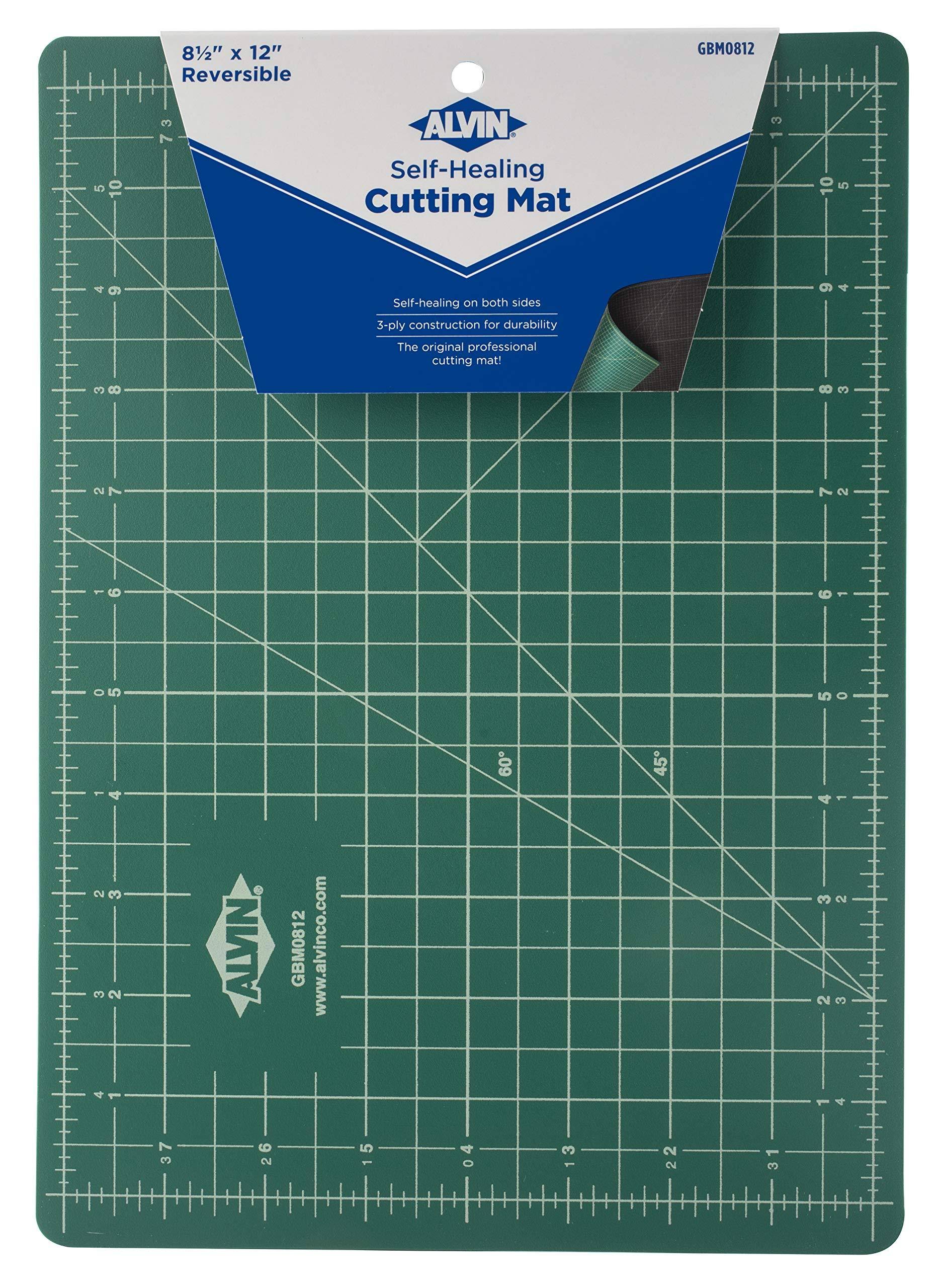 Alvin Double Sided Self Healing Cutting Mat - 8 1/2" x 12", Green and Black