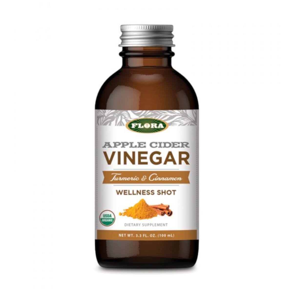 Flora Turmeric & Cinnamon Apple Cider Vinegar Wellness Shot - 3.3 fl oz
