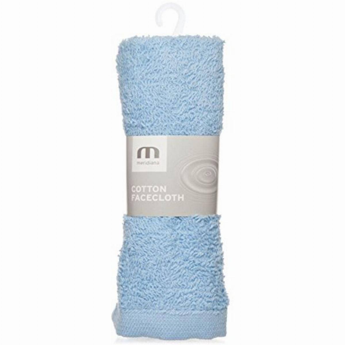 Meridiana Cotton Facecloth, Baby Blue.